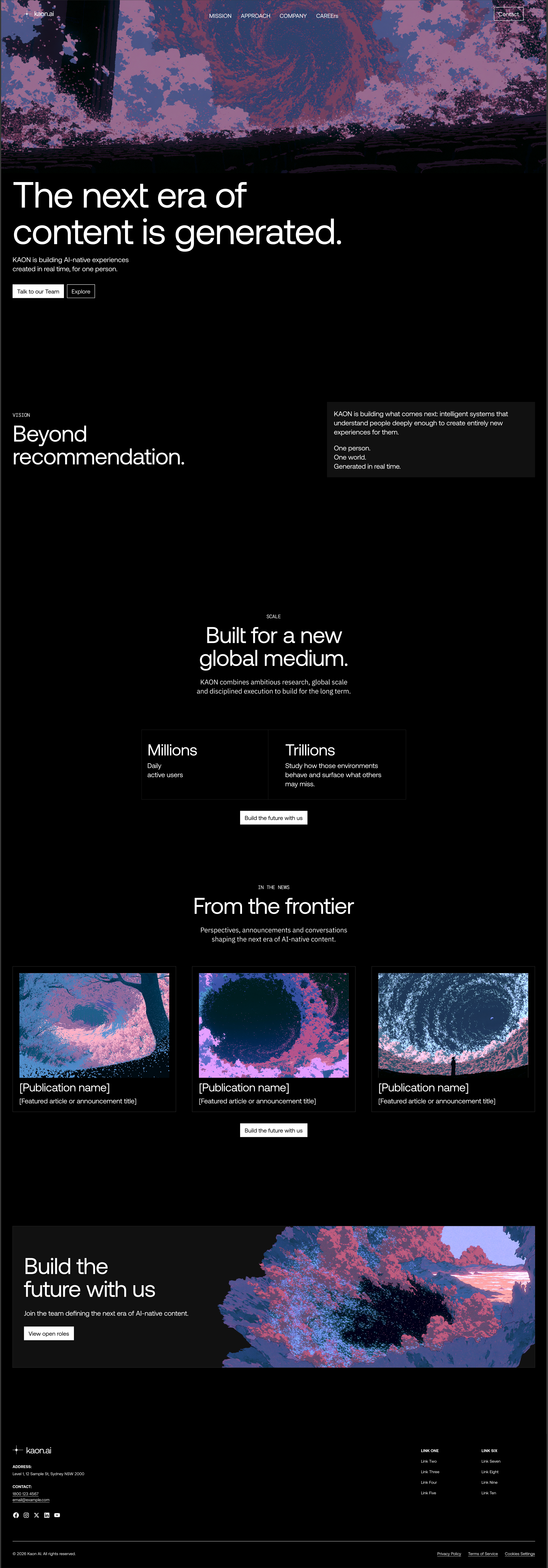 Oakline complete Kaon home page content design